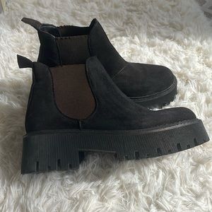 Suede Booties - Dark Brown - Sz 8
